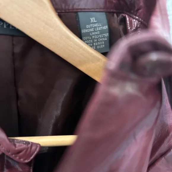 Copper Key Burgundy Leather Shirt Jacket - Picture 6 of 10